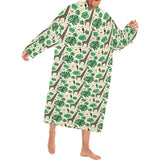 Giraffe Pattern Print Design 02 Blanket Robe with Sleeves