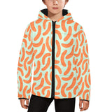 Sausage Pattern Print Design 04 Kids' Boys' Girls' Padded Hooded Jacket