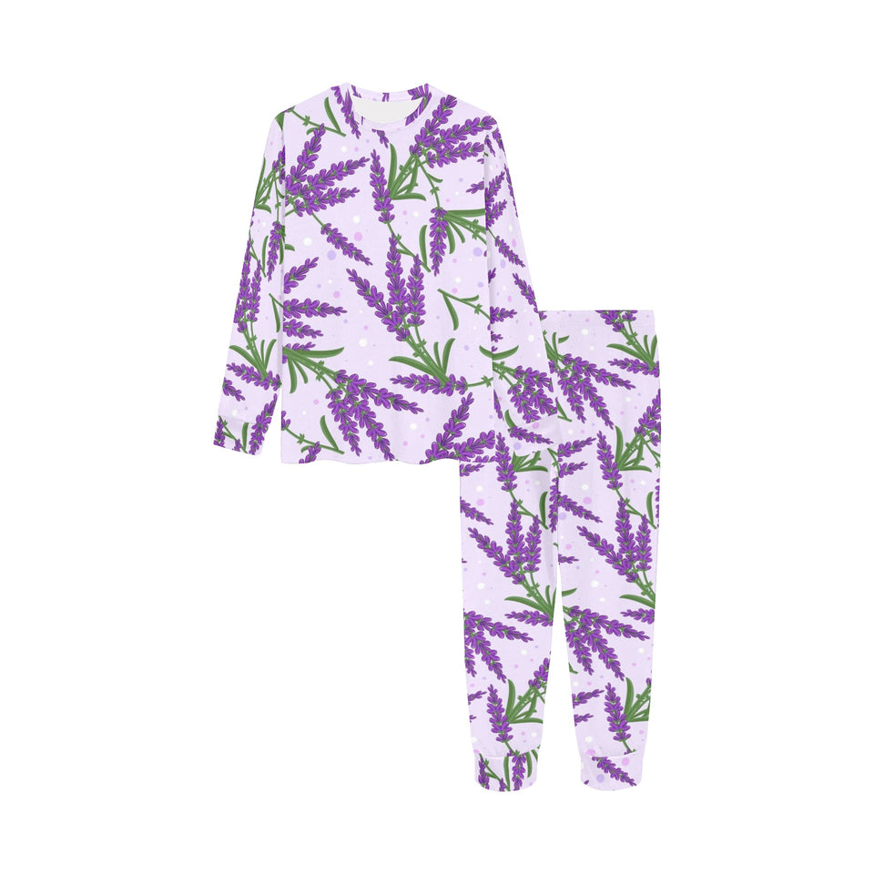 Lavender Pattern Kids' Boys' Girls' All Over Print Pajama Set