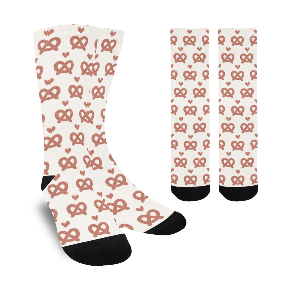 Pretzels Pattern Print Design 01 Crew Socks