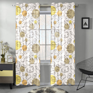 Potato Chips Pattern Print Design 02 Gauze Curtain