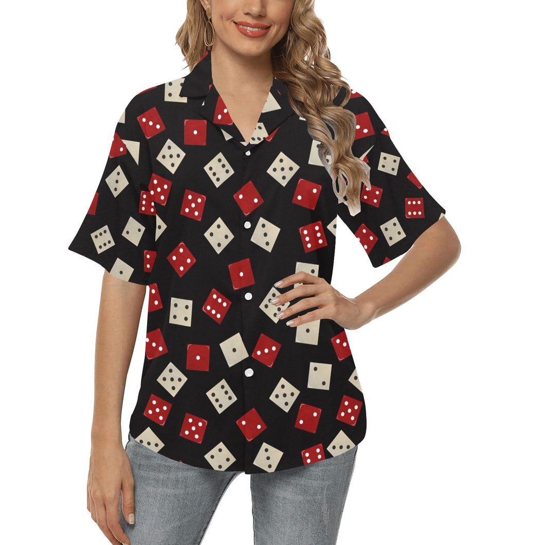 Dice Pattern Print Design 04 Women's All Over Print Hawaiian Shirt