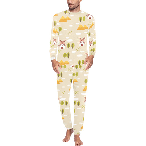 Windmill Pattern Men's All Over Print Pajama