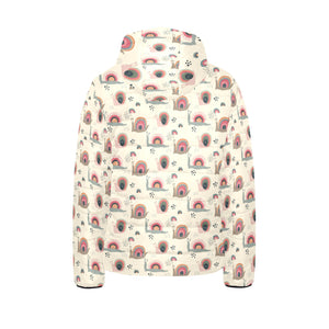 Snail Pattern Print Design 04 Kids' Boys' Girls' Padded Hooded Jacket