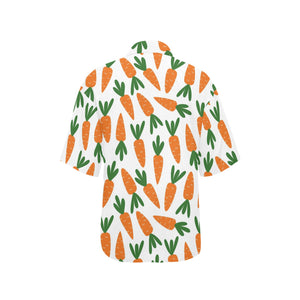 Carrot Pattern Print Design 05 Women's All Over Print Hawaiian Shirt