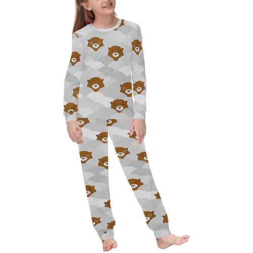 Cute Otter Pattern Kids' Boys' Girls' All Over Print Pajama Set