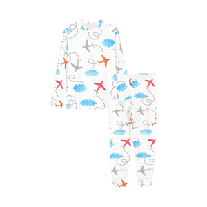 Airplane Cloud Pattern Kids' Boys' Girls' All Over Print Pajama Set