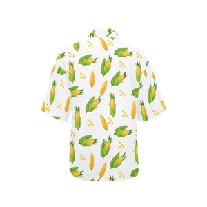 Corn Pattern Print Design 01 Women's All Over Print Hawaiian Shirt