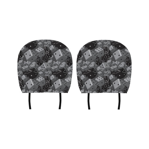 Dice Pattern Print Design 05 Car Headrest Cover