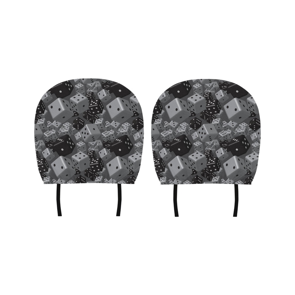 Dice Pattern Print Design 05 Car Headrest Cover