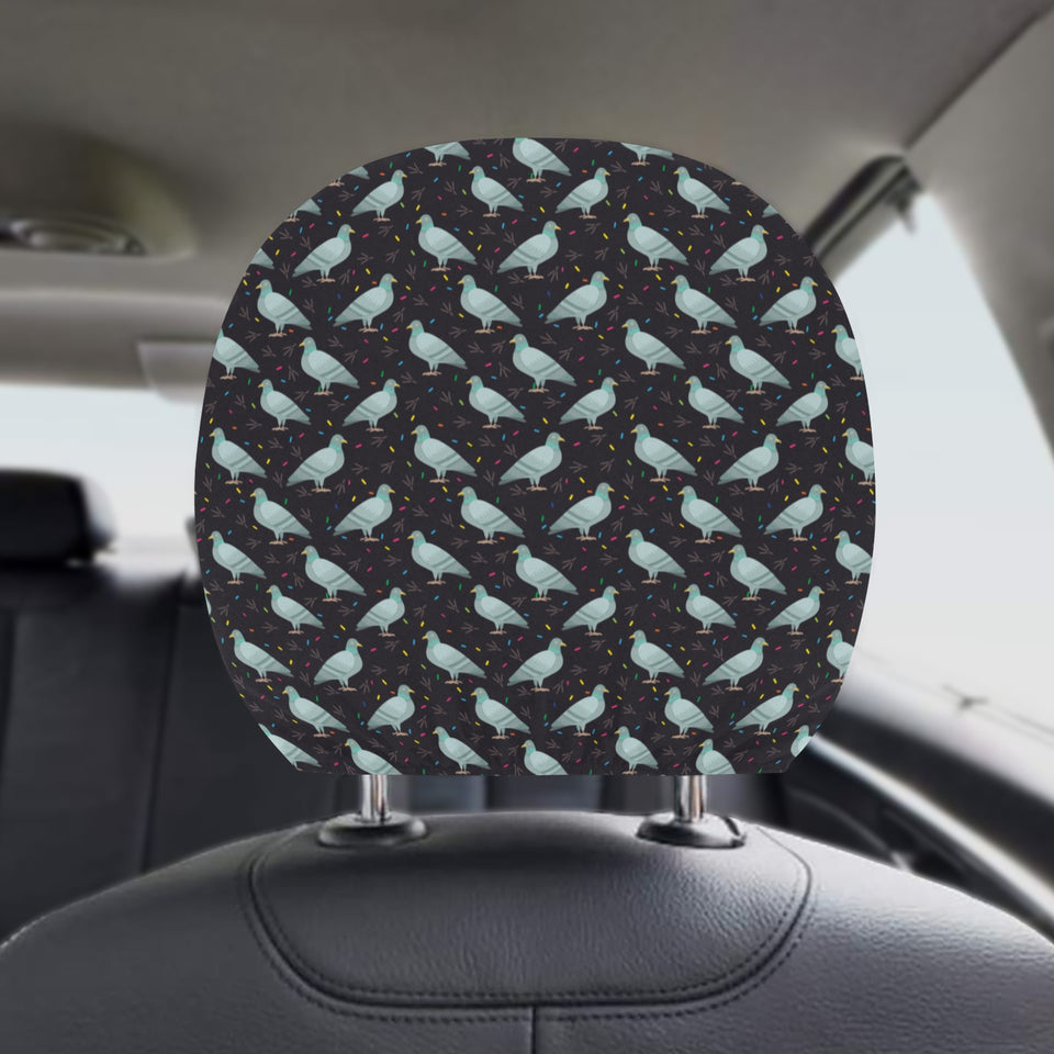 Pigeon Pattern Print Design 01 Car Headrest Cover