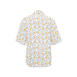 Fried Eggs Pattern Print Design 05 Women's All Over Print Hawaiian Shirt