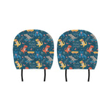 Dinosaur Music Skating Pattern Car Headrest Cover