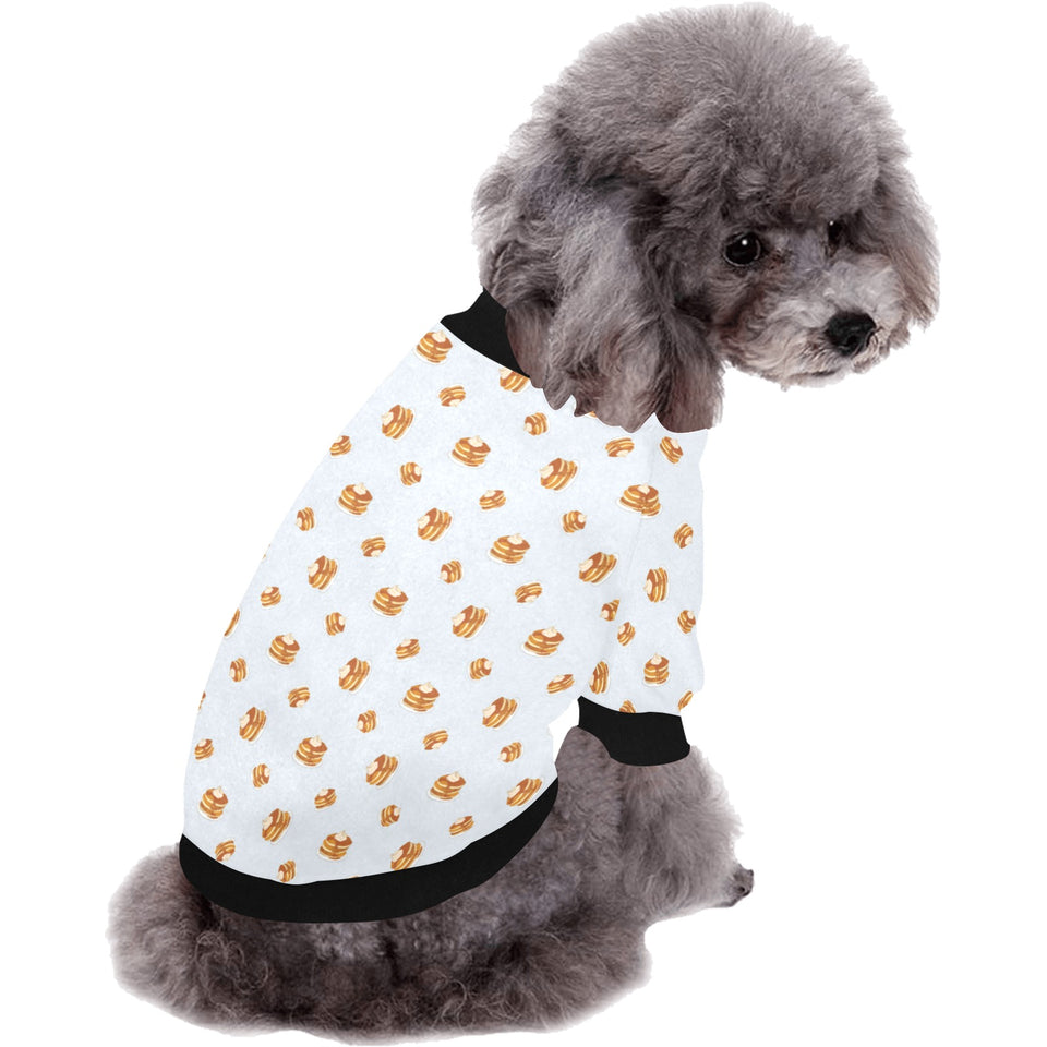 Pancake Pattern Print Design 03 All Over Print Pet Dog Round Neck Fuzzy Shirt