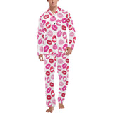 Lips Pattern Print Design 05 Men's Long Pajama Set