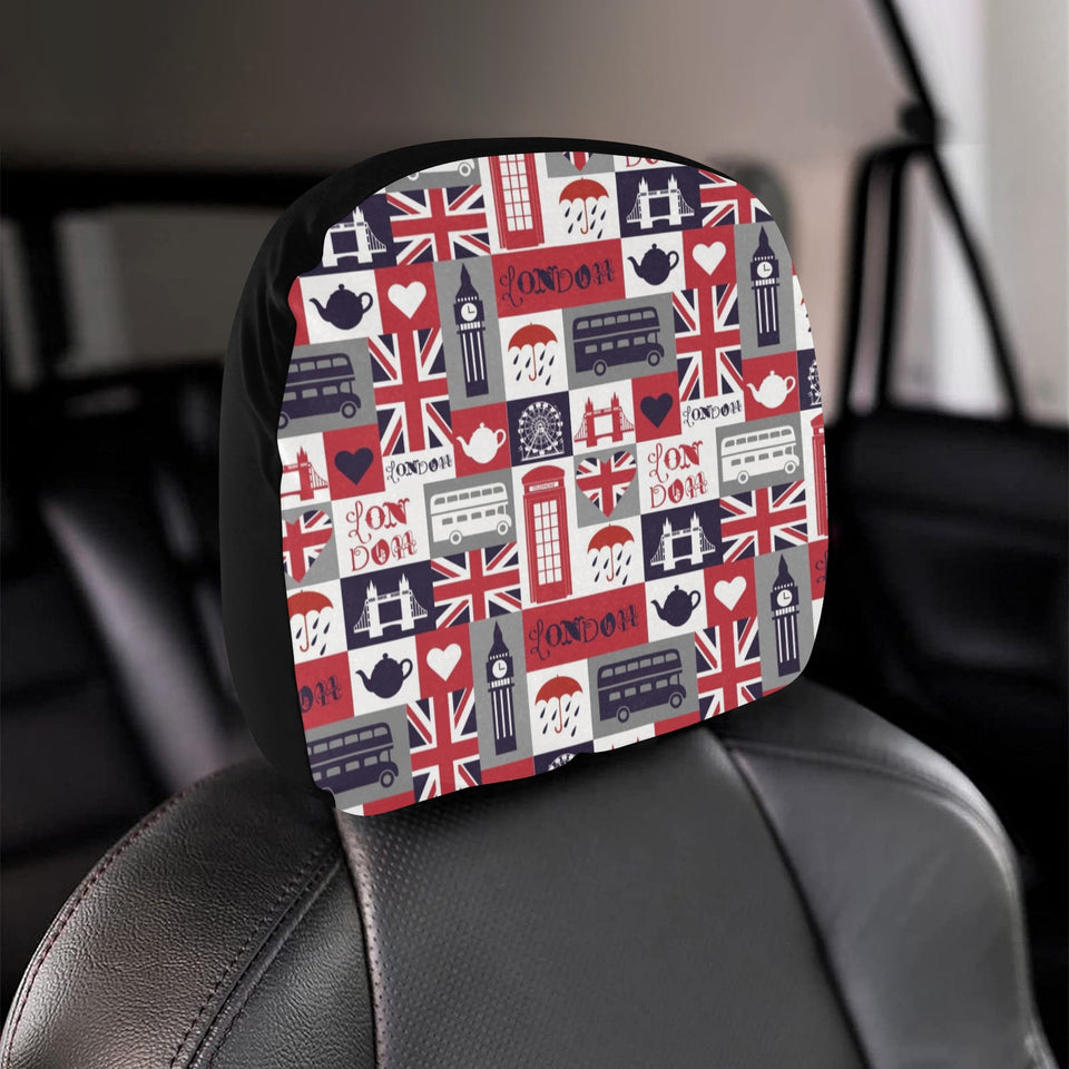 British Pattern Print Design 03 Car Headrest Cover