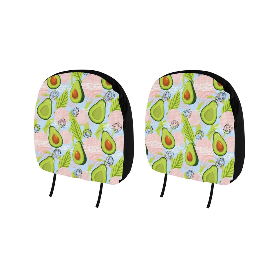 Avocado Pattern Theme Car Headrest Cover