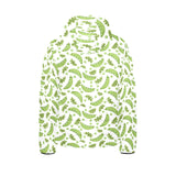 Green Peas Pattern Print Design 02 Kids' Boys' Girls' Padded Hooded Jacket