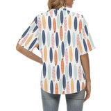 Surfboard Pattern Print Design 04 Women's All Over Print Hawaiian Shirt