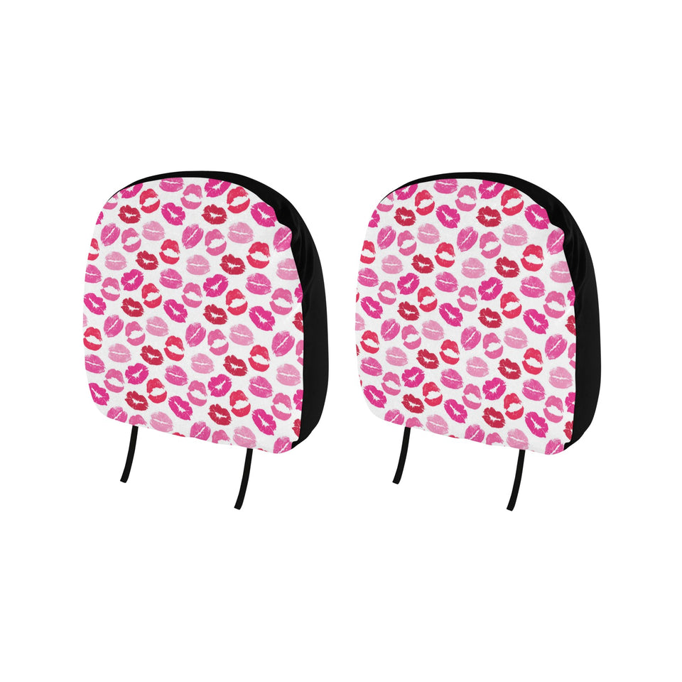 Lips Pattern Print Design 05 Car Headrest Cover