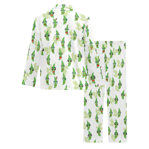 Green Peas Pattern Print Design 04 Men's Long Pajama Set