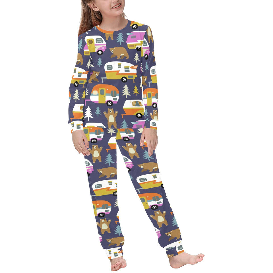 Camper Van Pattern Print Design 02 Kids' Boys' Girls' All Over Print Pajama Set