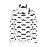 Mustache Beard Pattern Print Design 05 Men's Padded Hooded Jacket(ModelH42)