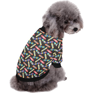 Skate Board Pattern Print Design 02 All Over Print Pet Dog Round Neck Fuzzy Shirt