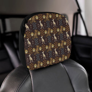 Kangaroo Aboriginal Theme Pattern Car Headrest Cover