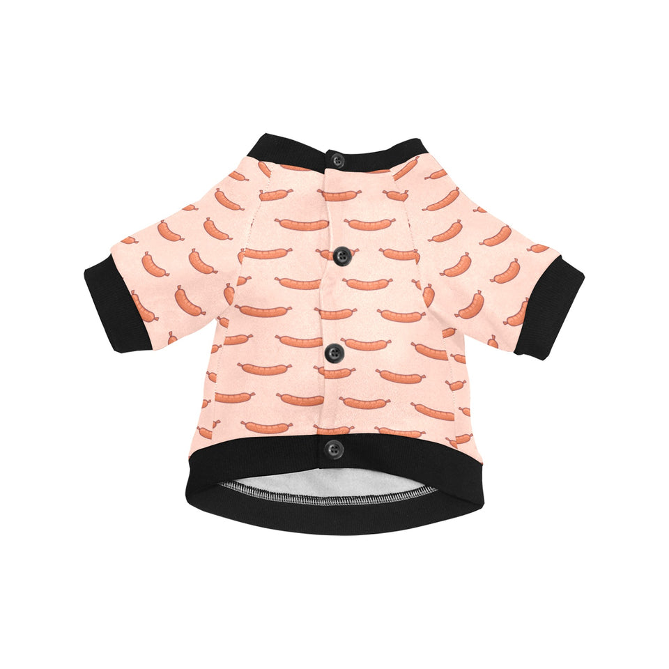 Sausage Pattern Print Design 01 All Over Print Pet Dog Round Neck Fuzzy Shirt