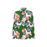 Casino Cards Suits Pattern Print Design 03 Women's Long Sleeve Polo Shirt