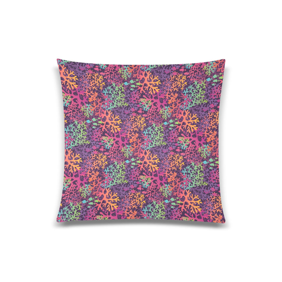 Coral Reef Pattern Print Design 03 Throw Pillow Cover 20"x20"