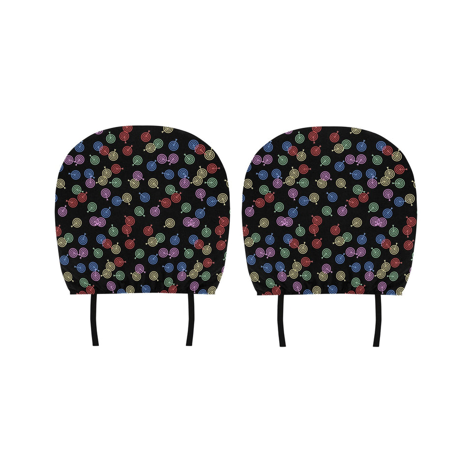 Darts Pattern Print Design 03 Car Headrest Cover