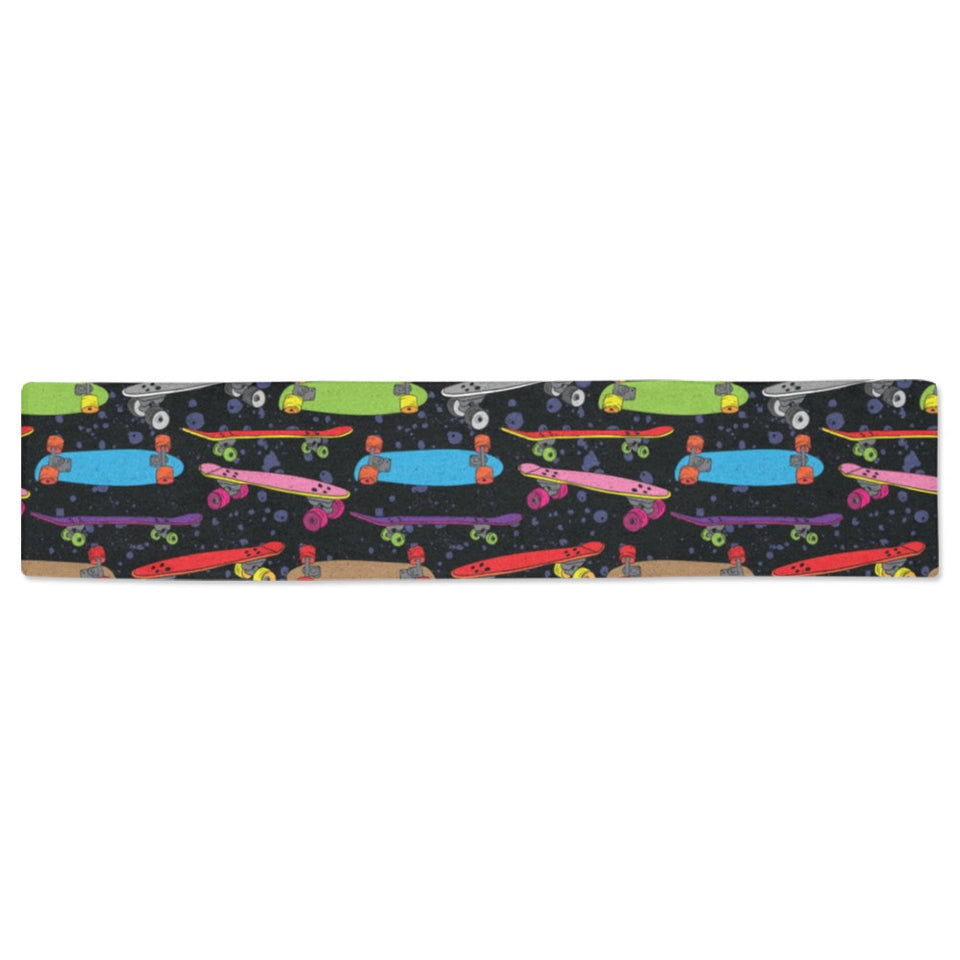 Skate Board Pattern Print Design 03 Table Runner