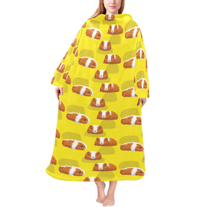 Guinea Pig Pattern Print Design 05 Blanket Robe with Sleeves