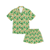 Pelican Pattern Print Design 05 Kids' Boys' Girls' V-Neck Short Pajama Set