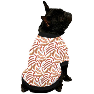 Sausage Pattern Print Design 05 All Over Print Pet Dog Round Neck Fuzzy Shirt