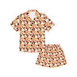 Squirrel Pattern Print Design 04 Kids' Boys' Girls' V-Neck Short Pajama Set