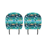 Sailboat Water Color Pattern Car Headrest Cover