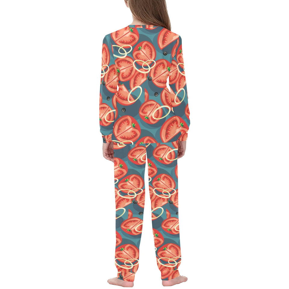 Tomato Pattern Background Kids' Boys' Girls' All Over Print Pajama Set