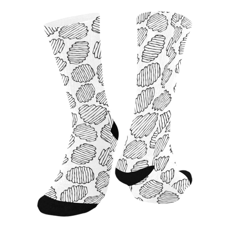 Potato Chips Pattern Print Design 03 Crew Socks