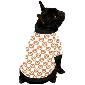 Pretzels Pattern Print Design 03 All Over Print Pet Dog Round Neck Fuzzy Shirt