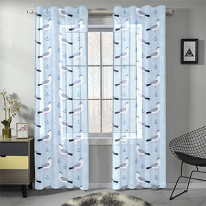 Pigeon Pattern Print Design 03 Gauze Curtain