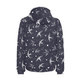 Swallow Pattern Print Design 02 Men's Padded Hooded Jacket(ModelH42)