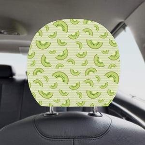 Kiwi Pattern Striped Background Car Headrest Cover