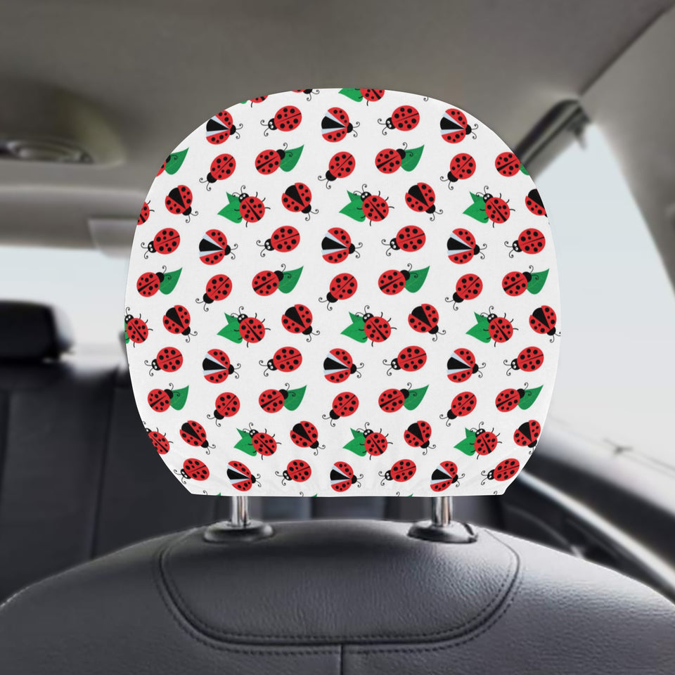 Ladybug Pattern Print Design 01 Car Headrest Cover