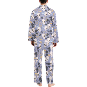 Alien Pattern Print Design 05 Men's Long Pajama Set