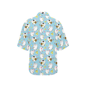 Guinea Pig Pattern Print Design 03 Women's All Over Print Hawaiian Shirt