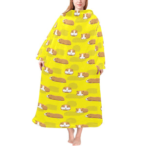 Guinea Pig Pattern Print Design 04 Blanket Robe with Sleeves