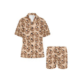 Pretzels Pattern Print Design 02 Women's V-Neck Short Pajama Set